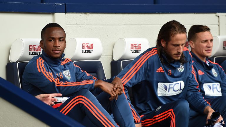 Berahino (left) has endured a frustrating season at the Hawthorns