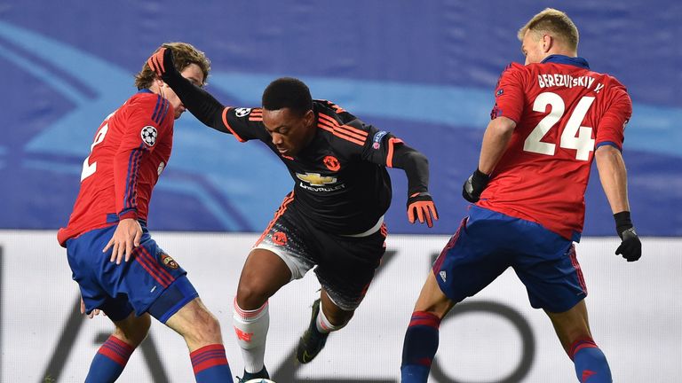 Martial had up and down night in Moscow for United