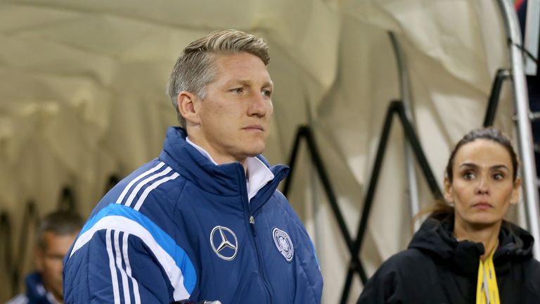 Bastian Schweinsteiger of Germany limped out of the warm-up against the Republic of Ireland