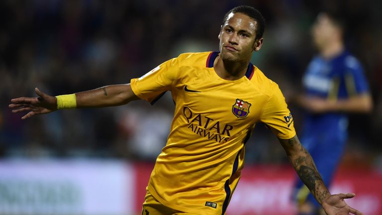 Neymar: Leads the goalscoring charts in Spain after scoring in 2-0 win at Getafe
