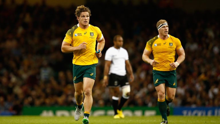 Michael Hooper (left) and David Pocock will pose a huge danger to England at the breakdown