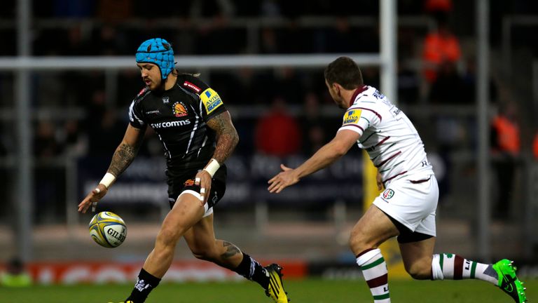 England international Jack Nowell crossed for two tries including a 75 metres intercept effort.