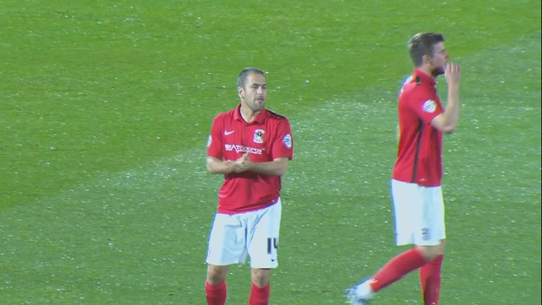 Cole during his Coventry City debut at Rochdale