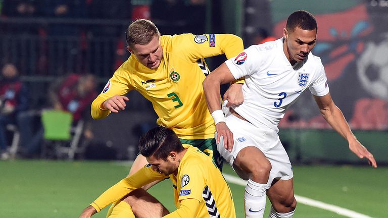 Kieran Gibbs (right) played the full 90 minutes for England