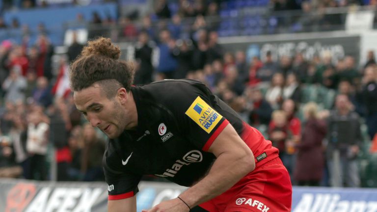 Mike Ellery scored twice as Saracens thrashed Sale Sharks