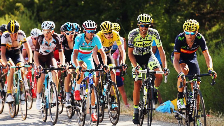 Alejandro Valverde (right), Alberto Contador (second right) and Chris Froome (third right) have been among the best riders of 2015