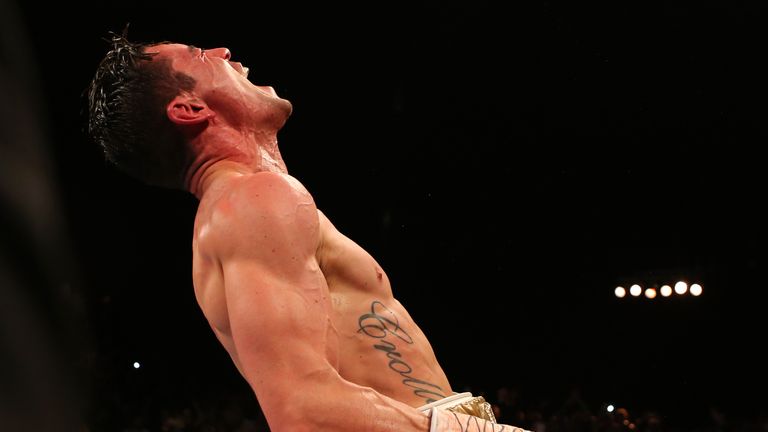 Anthony Crolla celebrates becoming world champion in Manchester