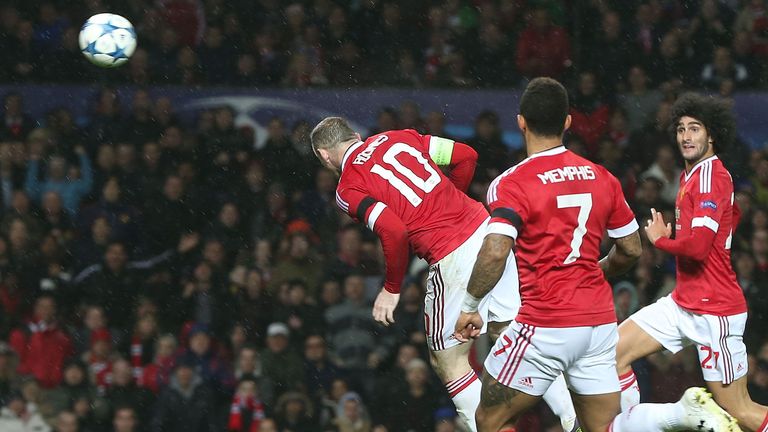 Wayne Rooney heading home Jesse Lingard's cross on 79 minutes