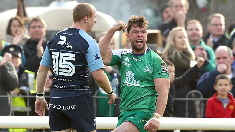 Danie Poolman (right) scored a try for Connacht against Treviso