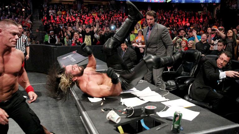 John Cena and Seth Rollins used every table sight