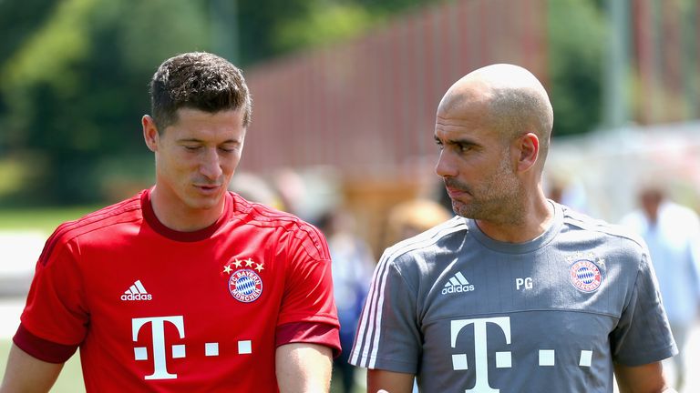 Guardiola (right) has been at Bayern for two-and-a-half years, winning two Bundesliga titles