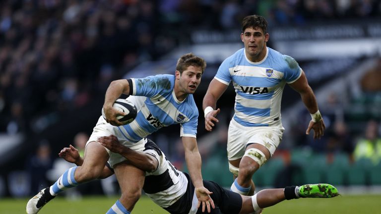 Argentina's winger Santiago Cordero on his way to score