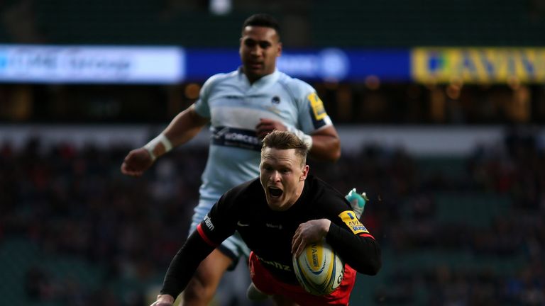 Chris Ashton scored twice for Saracens