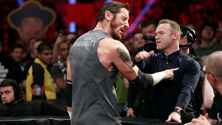 Wayne Rooney showed WWE prowess against King Barrett