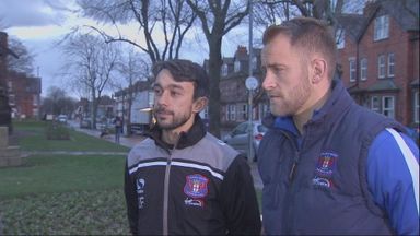 Image of Lee Hearn (fitness coach, left) and Danny Grainger of Carlisle United are keen to assist with the clean-up operation
