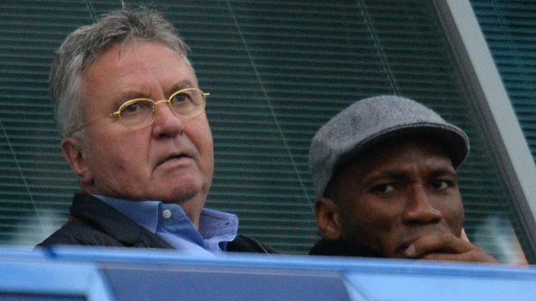 Chelsea's new interim manager Guus Hiddink (left) is in charge until the end of the season
