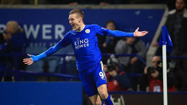 Jamie Vardy broke Ruud van Nistelrooy's record for goals in consecutive Premier League games