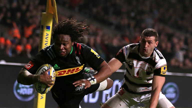 Marland Yarde scored his side's first try in front of the Twickenham crowd