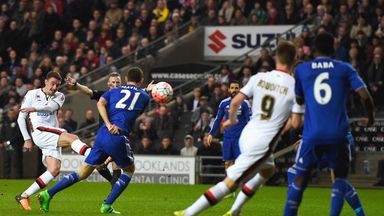 Image of Darren Potter scores for MK Dons against Chelsea