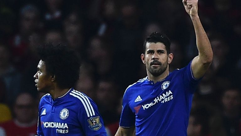 Diego Costa celebrates giving Chelsea the lead