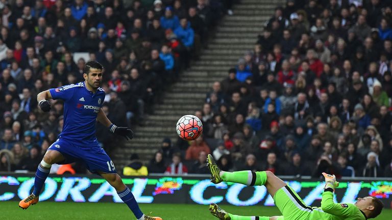 David Martin brilliantly denied Diego Costa from close range