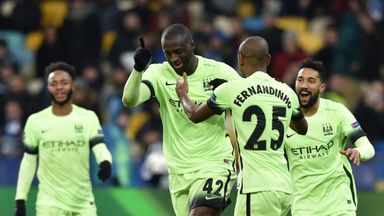 Manchester City midfielder Yaya Toure scored their third goal against Dynamo Kiev 