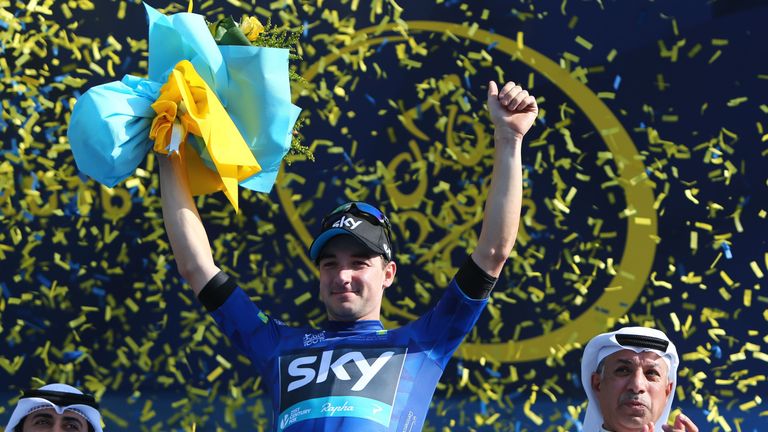 Viviani replaced Marcel Kittel in the overall race lead