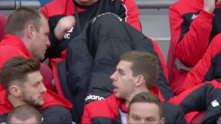 Mamadou Sakho shows his disappointment at being withdrawn during the League Cup final