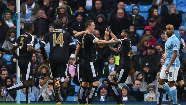 Robert Huth (middle) opened the scoring inside three minutes