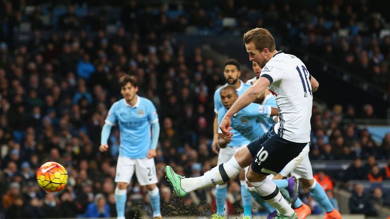 Kane's last goal against Manchester City came from the penalty spot in 2016