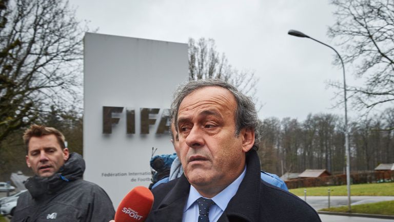 Platini arrives at FIFA HQ in Zurich for his hearing