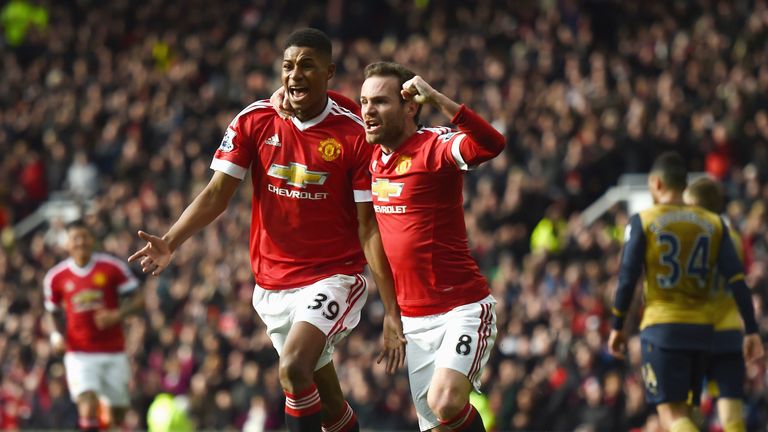 Marcus Rashford scored twice in Man Utd's win over Arsenal