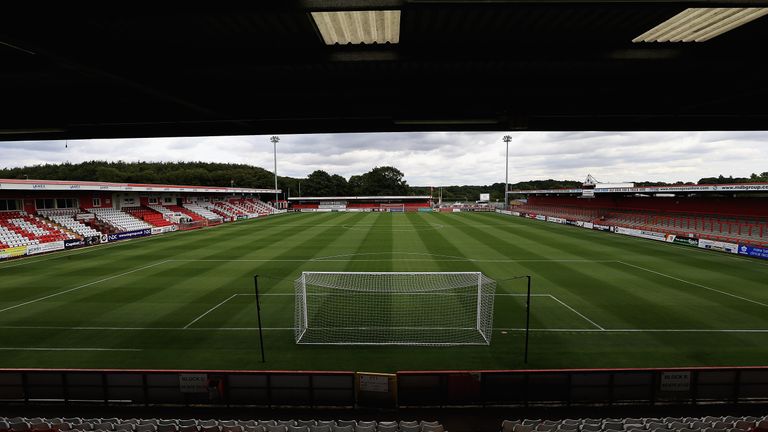 A general view of the Lamex Stadium at Stevenage