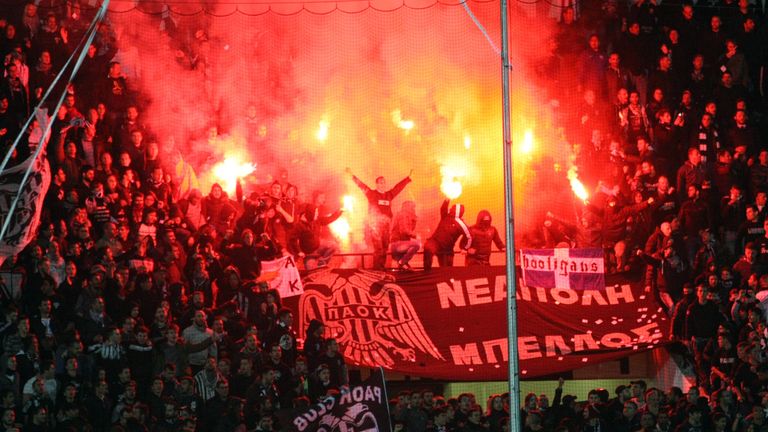 Violence halts Greek Cup clash between PAOK and Olympiakos | Football ...