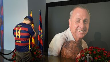 Image of Barcelona held a memorial event for former player and manager Johan Cruyff on Tuesday 