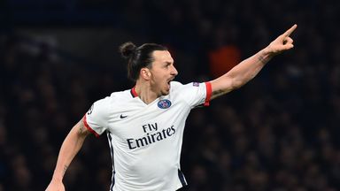 Zlatan Ibrahimovic celebrates knocking Chelsea out of the Champions League