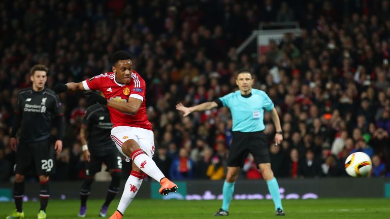 Anthony Martial scores from the penalty spot