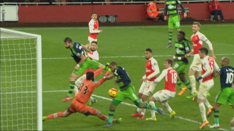 Ashley Williams bundled the ball in after a cross from a free-kick
