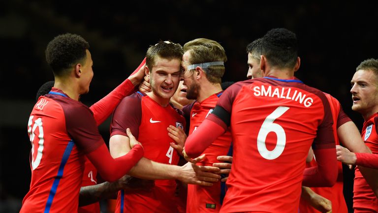 England celebrating their victory over Germany