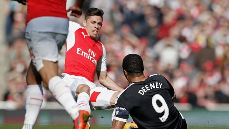 Watford felt Gabriel should have been sent off for a tackle on Troy Deeney