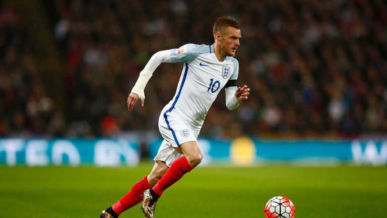 Jamie Vardy scored his first England goal against Germany in March