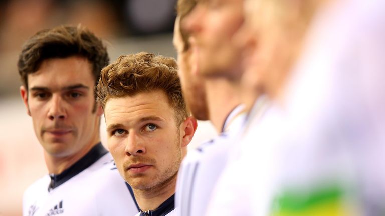 Doull looks over at the victorious Australians on the podium
