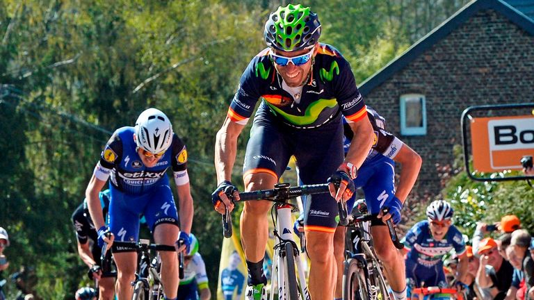 Alejandro Valverde on his way to victory at La Fleche Wallonne on Wednesday
