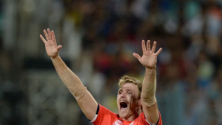 David Willey celebrates one one his team-high 10 wickets in the tournament