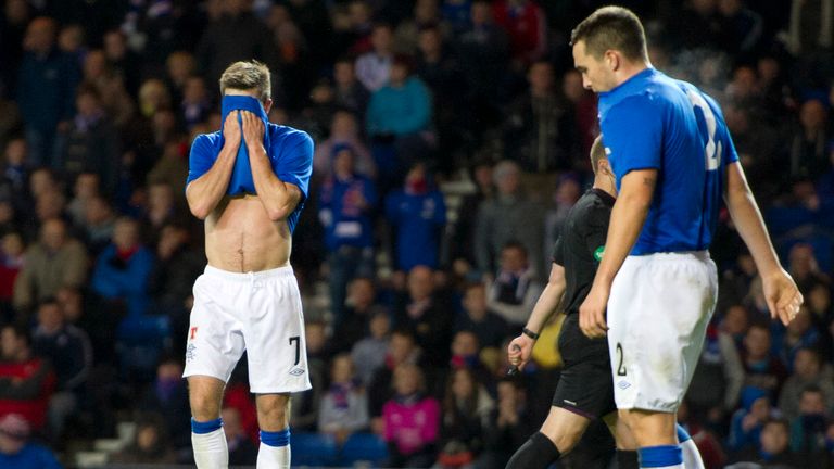 Andrew Little (left) and Chris Hegarty hang their heads as Inverness CT go 3-0 in front in League Cup