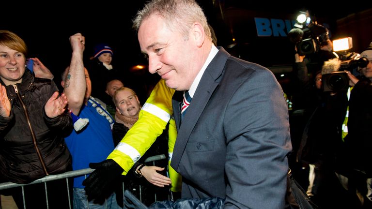 Rangers Manager Ally McCoist arrives at Palmerston Park on the day he tendered for his resignation from the club