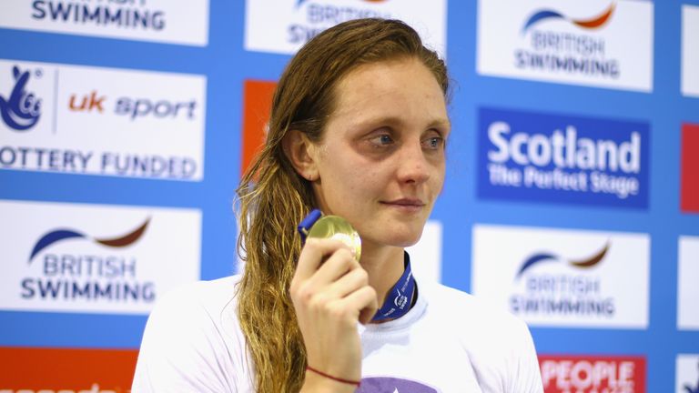 Halsall also won gold on Saturday in the women's 50m freestyle 