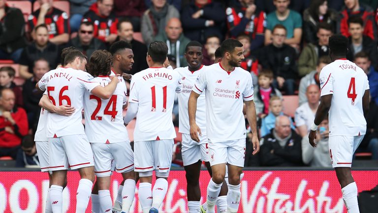 Sturridge celebrates with his team-mates