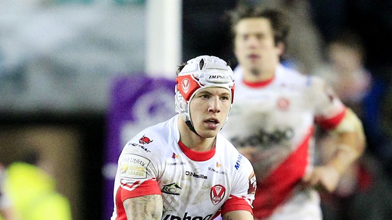 St Helens' Theo Fages sidestepped his way over for a try