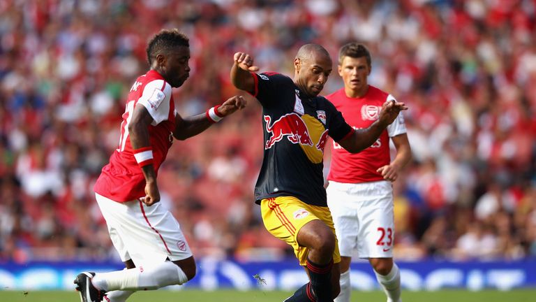 Thierry Henry playing for New York Red Bulls against Arsenal in the Emirates Cup